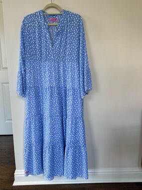 Simply Southern Light Blue Polka Dot Maxi Dress